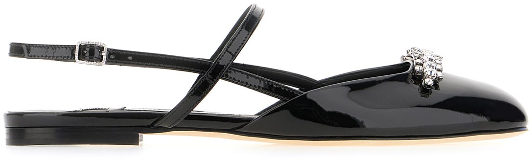 Jimmy Choo Black leather Belinda ballerinas Zwart