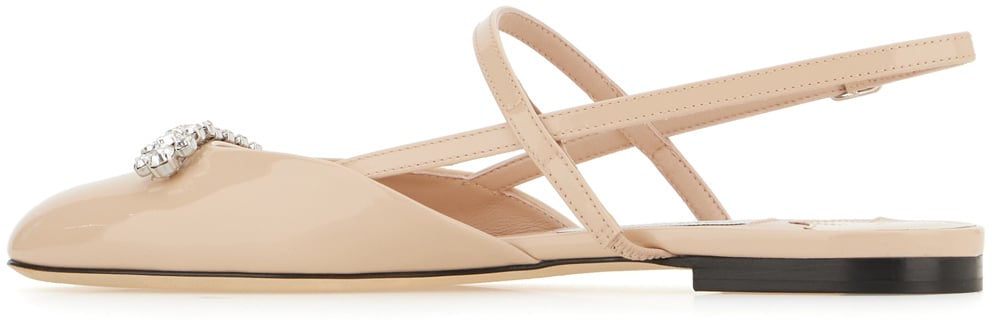 Jimmy Choo Jimmy Choo Pastel pink leather Belinda ballerinas Roze