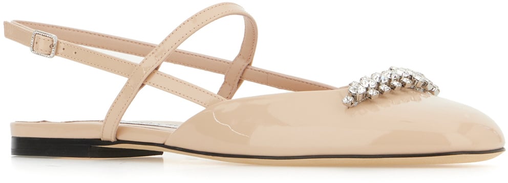 Jimmy Choo Jimmy Choo Pastel pink leather Belinda ballerinas Roze