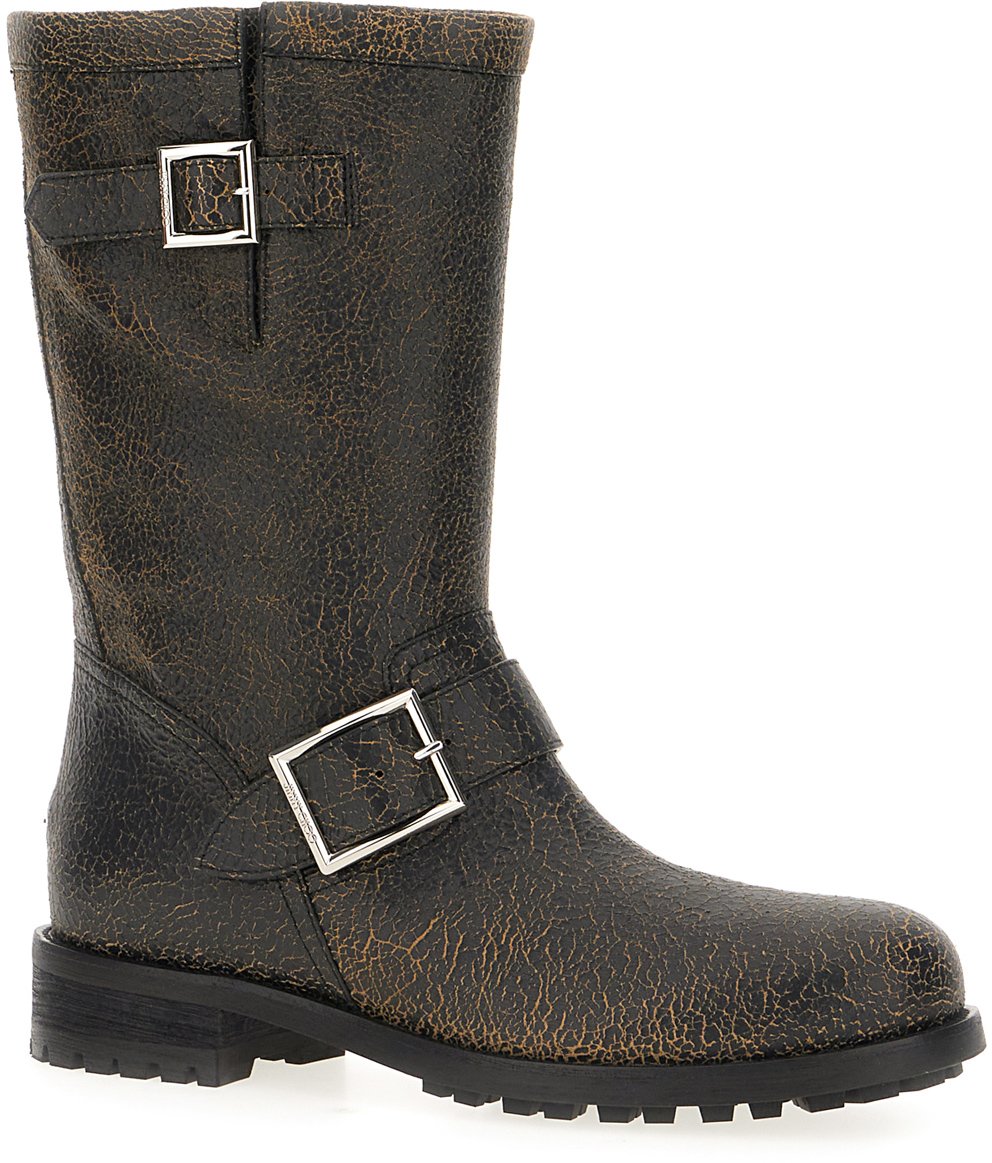 Jimmy Choo Black leather boots Zwart