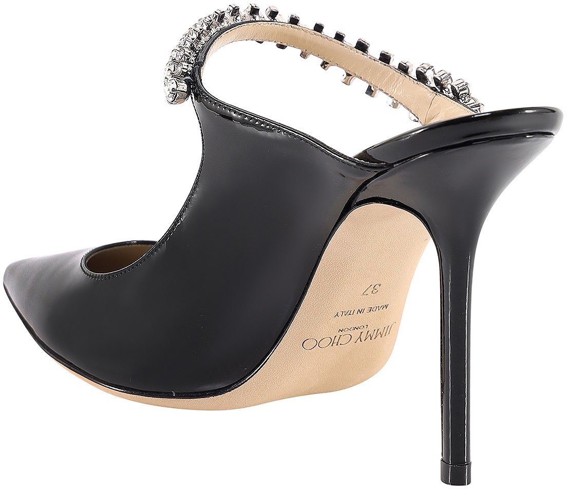 Jimmy Choo Bing 100 patent leather mule Zwart