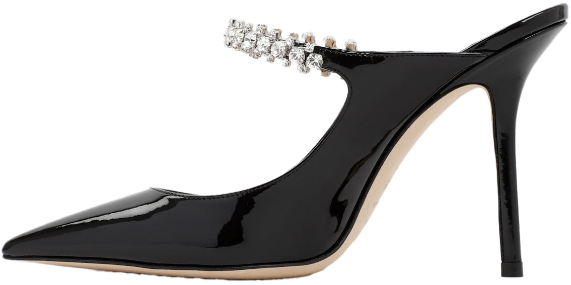 Jimmy Choo Bing 100 patent leather mule Zwart