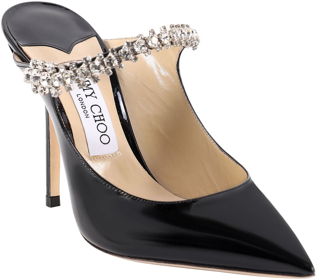 Jimmy Choo Bing 100 patent leather mule Zwart