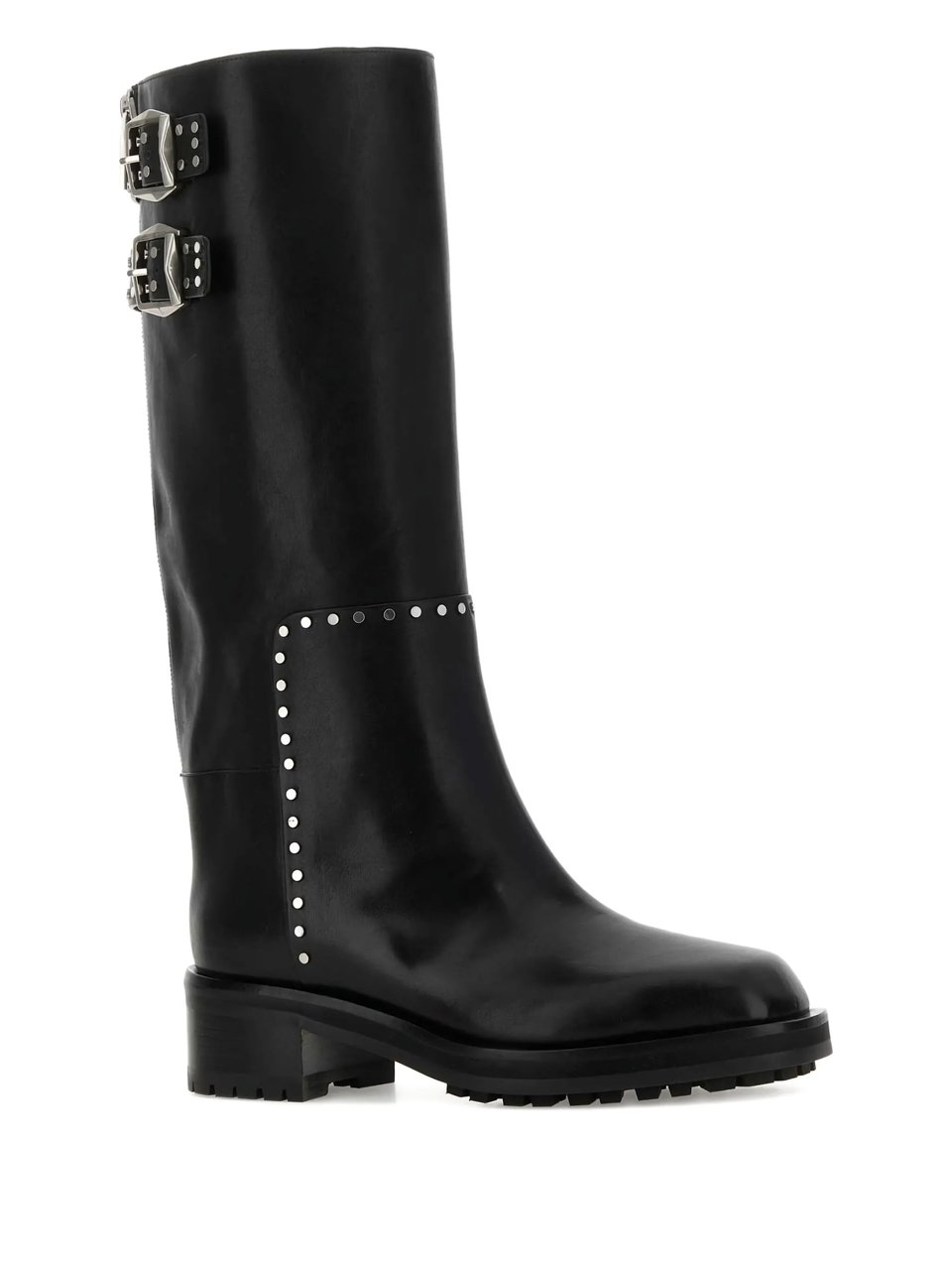 Jimmy Choo Black Brooklyn Studded Leather Boots Zwart
