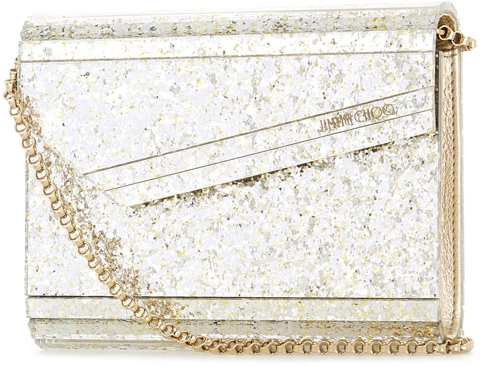 Jimmy Choo Jimmy Choo Silver fabric and PVC Candy clutch Zilver