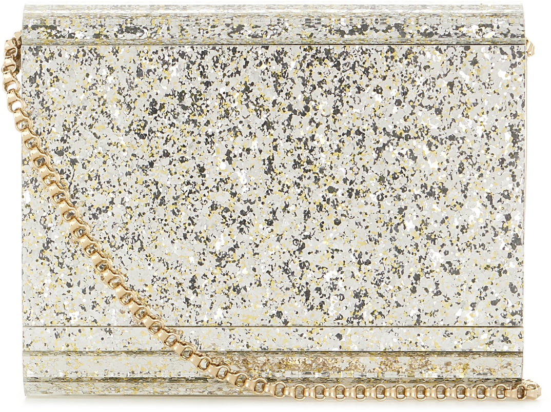 Jimmy Choo Jimmy Choo Silver fabric and PVC Candy clutch Zilver