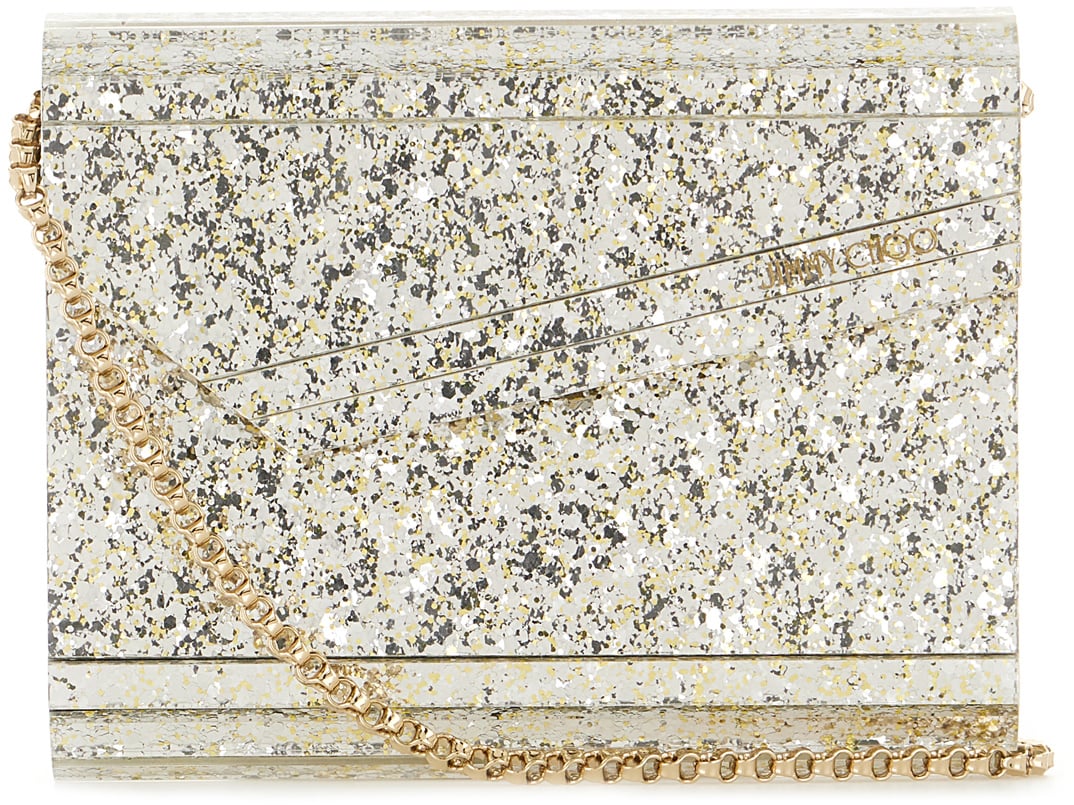 Jimmy Choo Jimmy Choo Silver fabric and PVC Candy clutch Zilver