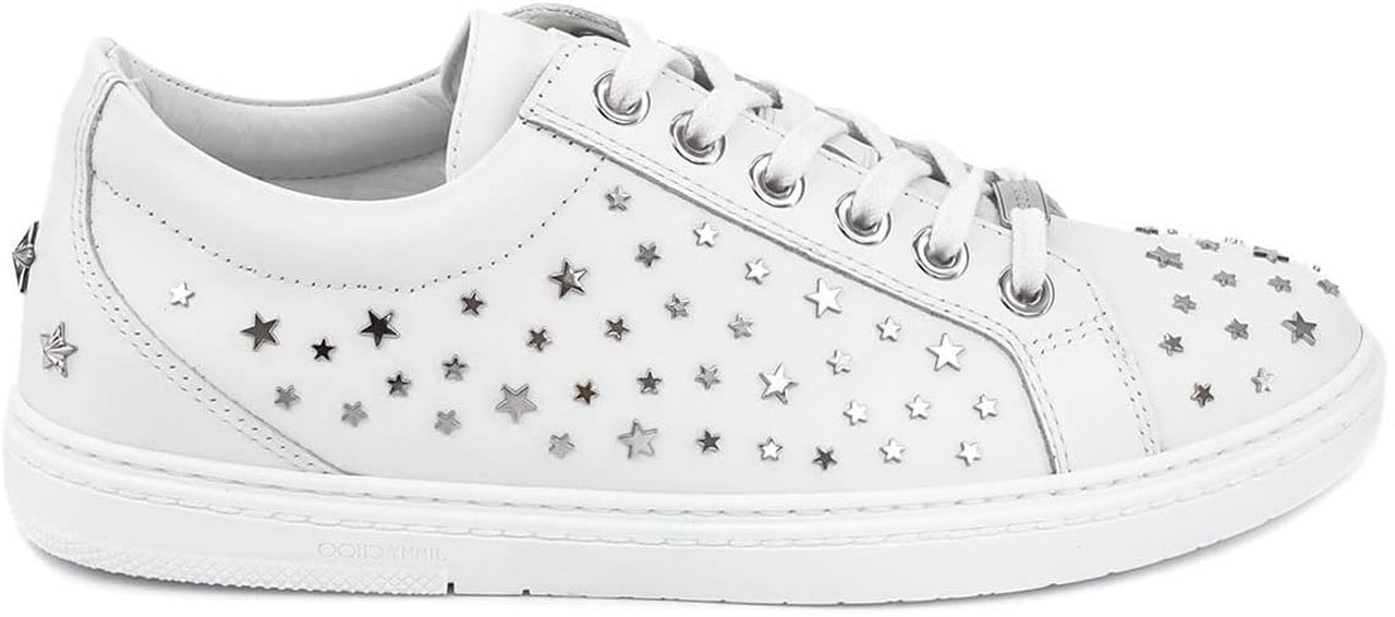 Jimmy Choo Jimmy Choo Cash Star Leather Sneakers Wit