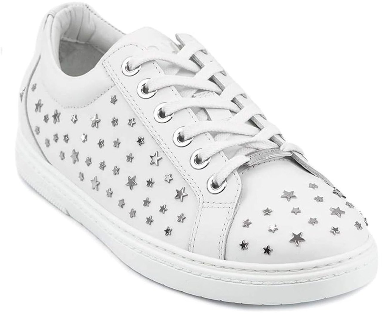 Jimmy Choo Jimmy Choo Cash Star Leather Sneakers Wit