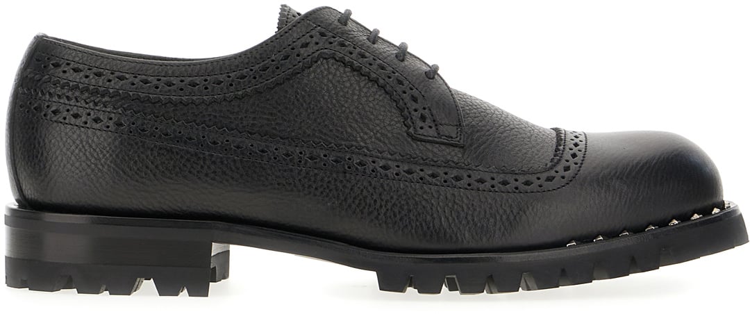 Jimmy Choo Jimmy Choo Black leather lace-up shoes Zwart
