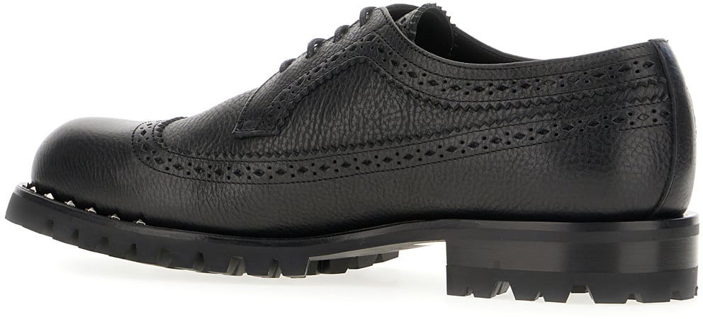 Jimmy Choo Jimmy Choo Black leather lace-up shoes Zwart