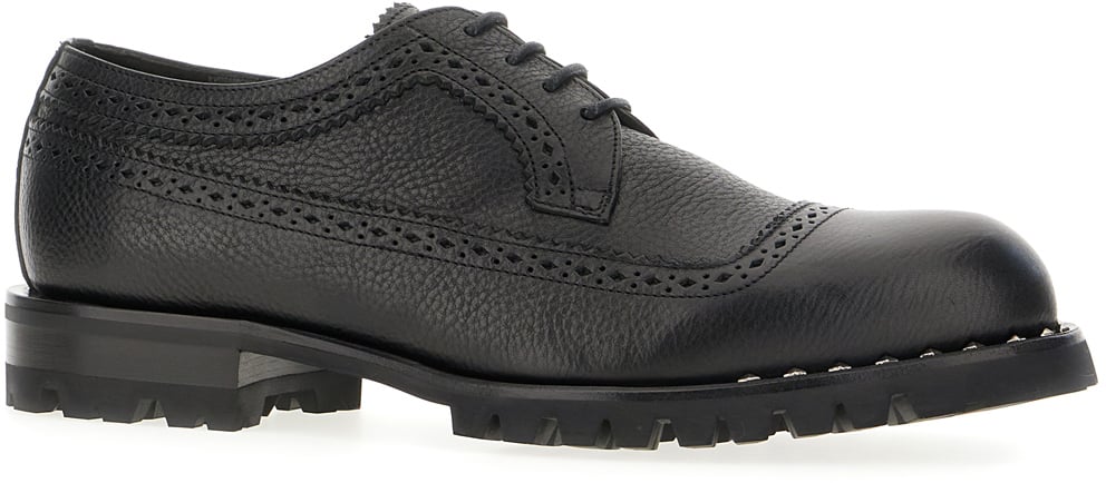 Jimmy Choo Jimmy Choo Black leather lace-up shoes Zwart