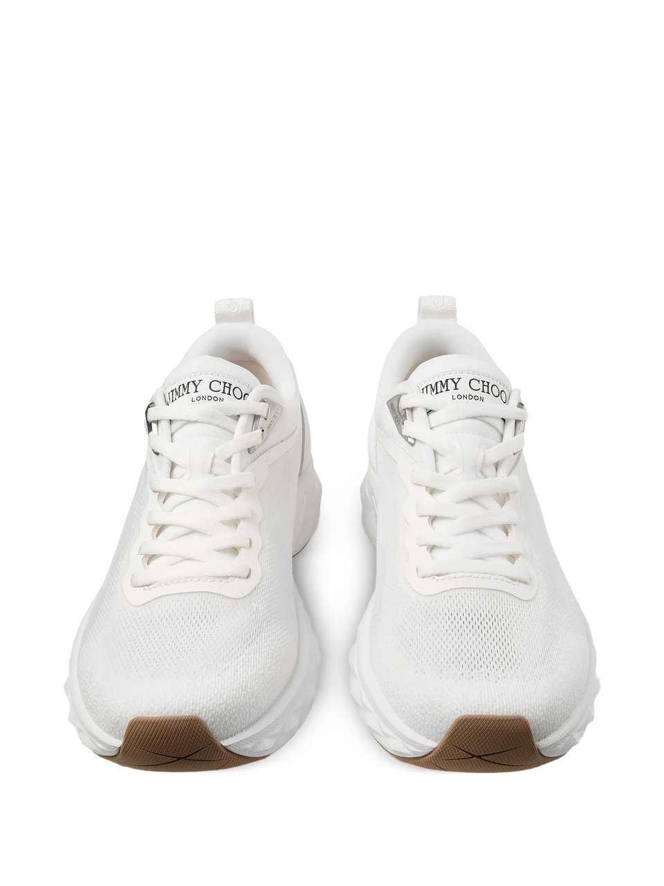 Jimmy Choo White Diamond Sculpted Mesh Sneakers Wit