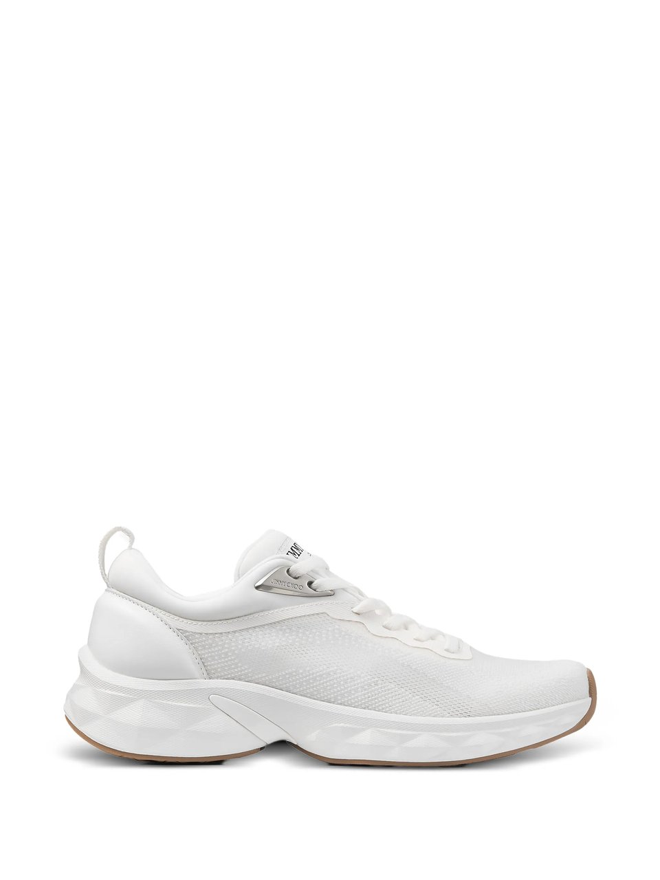 Jimmy Choo White Diamond Sculpted Mesh Sneakers Wit