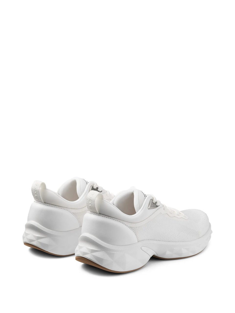 Jimmy Choo White Diamond Sculpted Mesh Sneakers Wit
