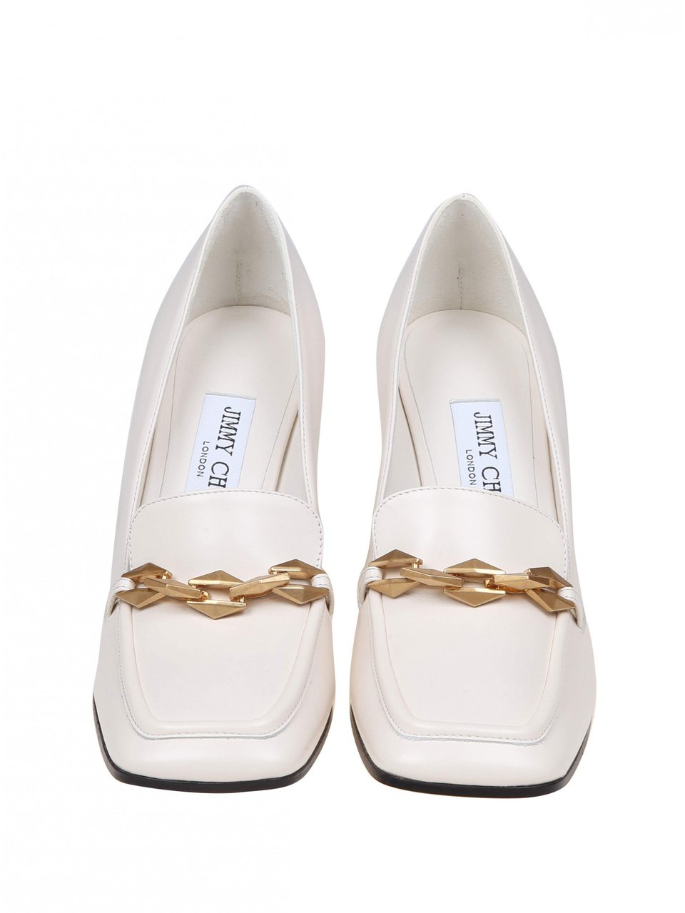 Jimmy Choo Jimmy choo cream white leather pump Wit
