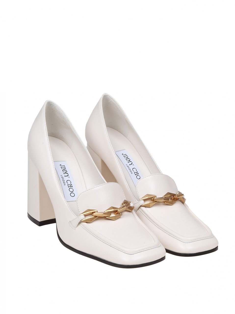 Jimmy Choo Jimmy choo cream white leather pump Wit