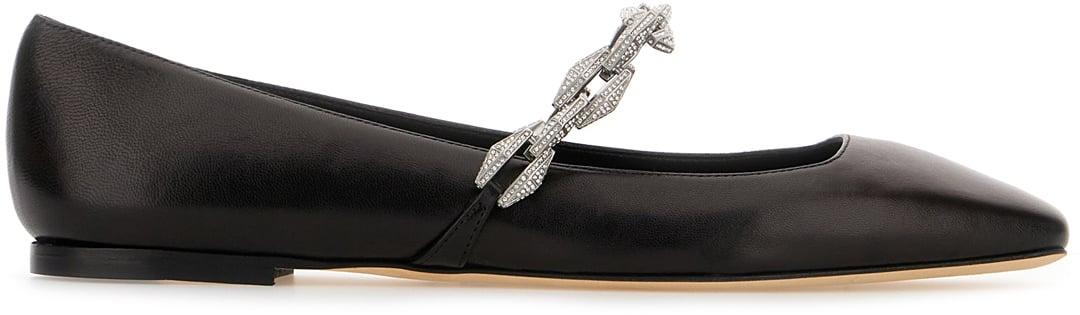 Jimmy Choo Jimmy Choo Black leather Tilda ballerinas Zwart