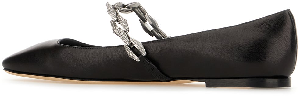 Jimmy Choo Jimmy Choo Black leather Tilda ballerinas Zwart