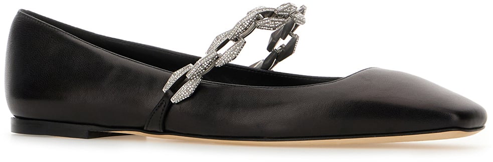 Jimmy Choo Jimmy Choo Black leather Tilda ballerinas Zwart