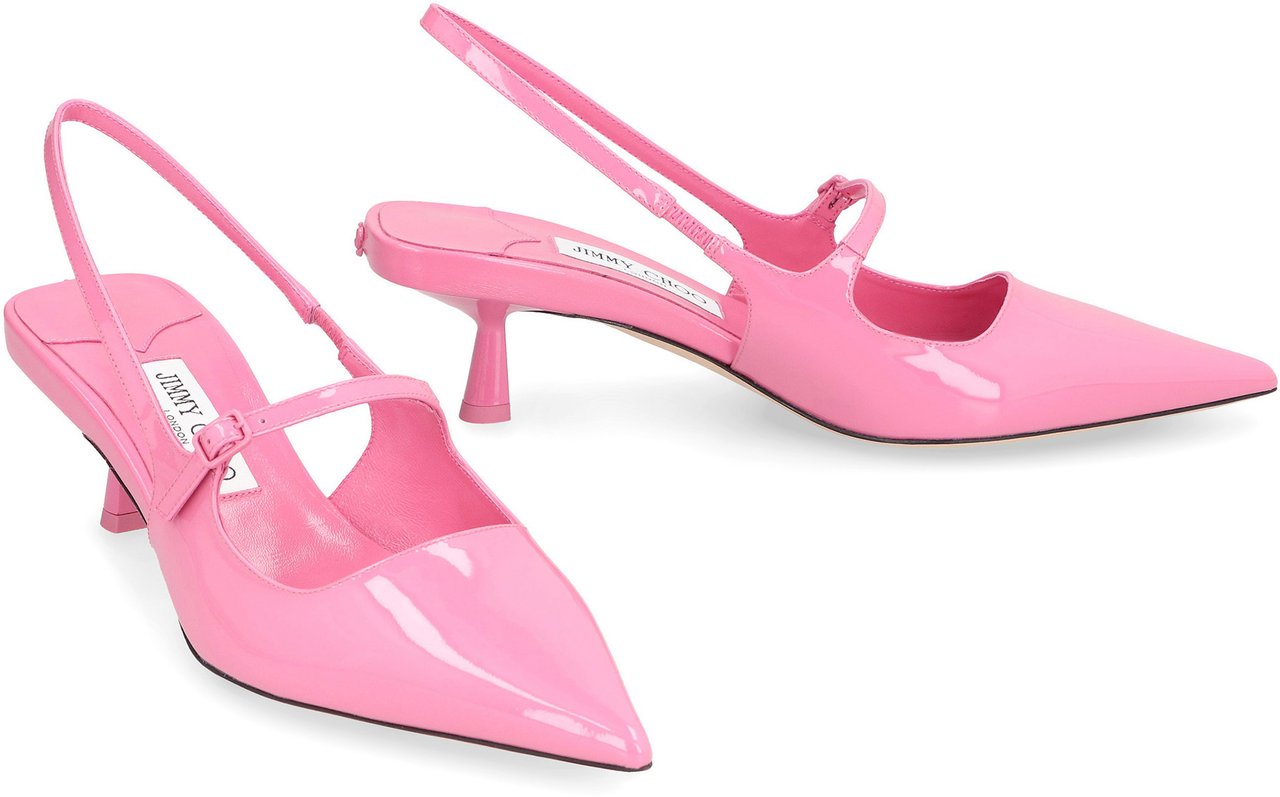 Jimmy Choo Didi Patent leather slingback pumps Roze