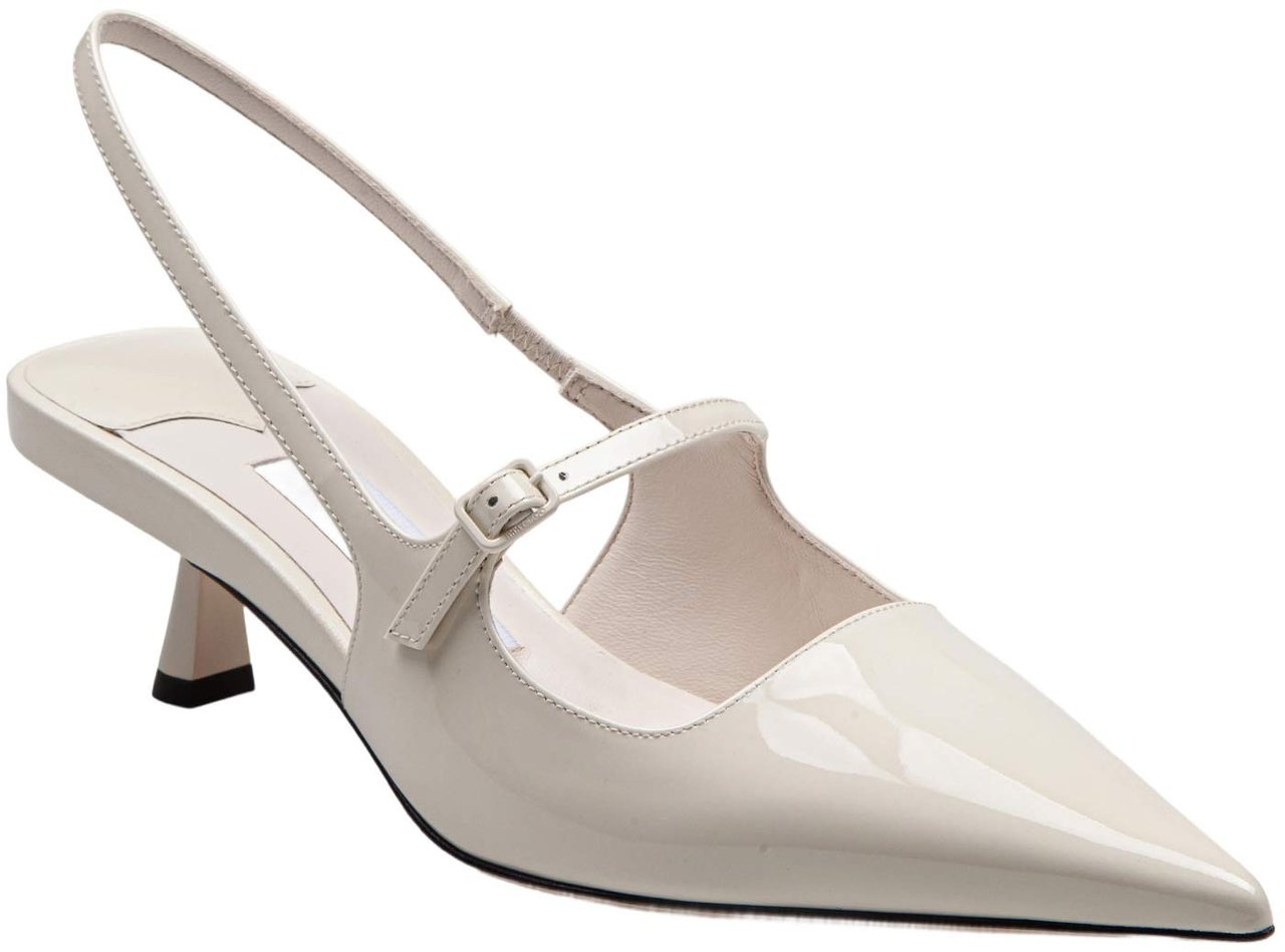 Jimmy Choo Jimmy choo slingback in patent leather, milk color Wit