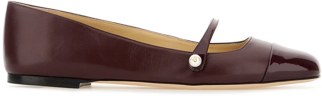 Jimmy Choo Jimmy Choo Black nappa leather Elisa ballerinas Rood