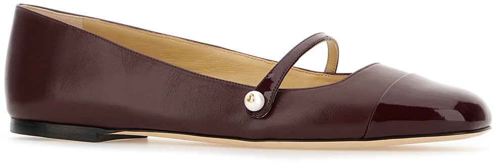 Jimmy Choo Jimmy Choo Black nappa leather Elisa ballerinas Rood