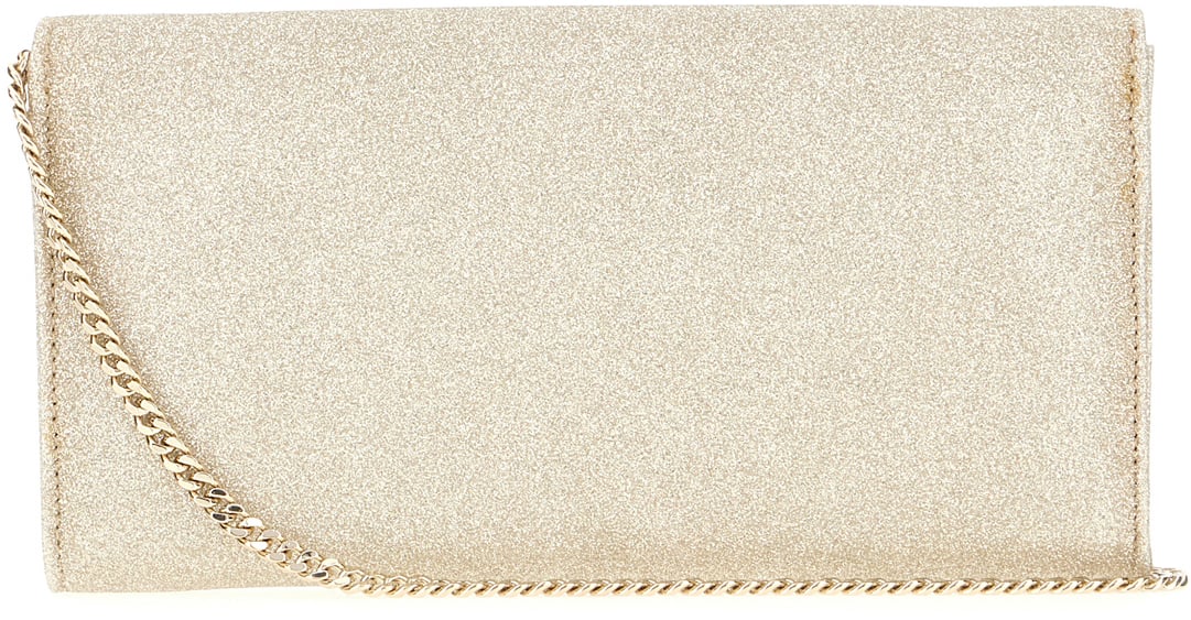 Jimmy Choo Embellished fabric Emmie clutch Metallic