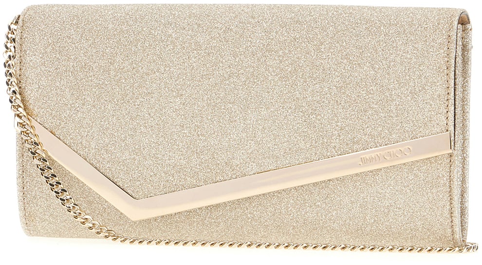 Jimmy Choo Embellished fabric Emmie clutch Metallic