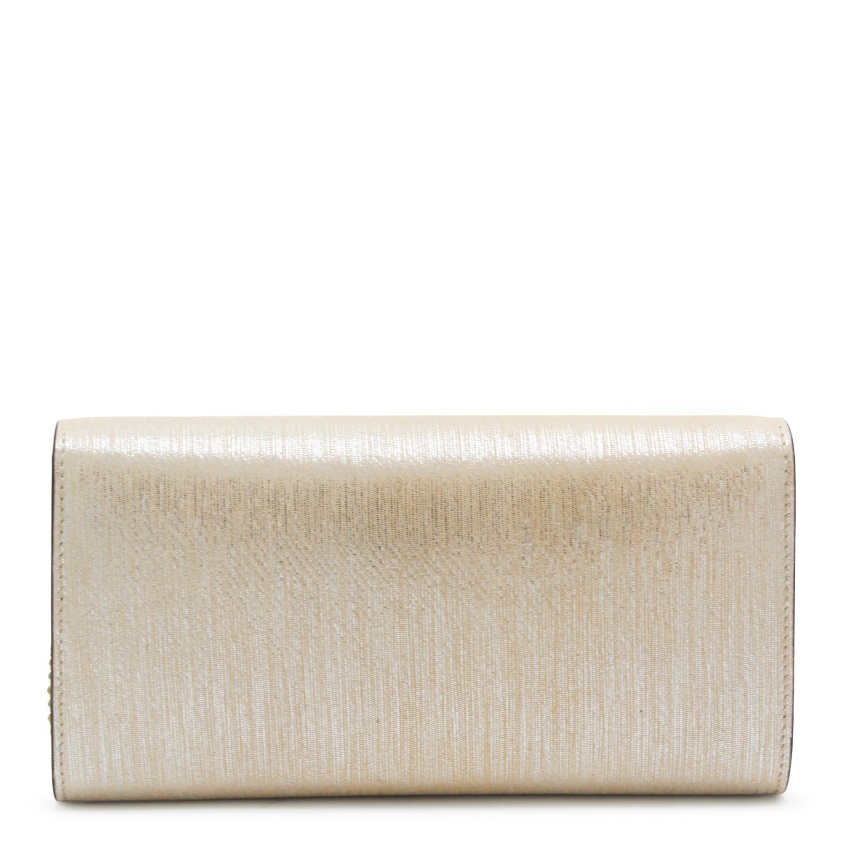 Jimmy Choo Rectangular Gold Clutch with Magnetic Closure and Chain Strap Neutraal