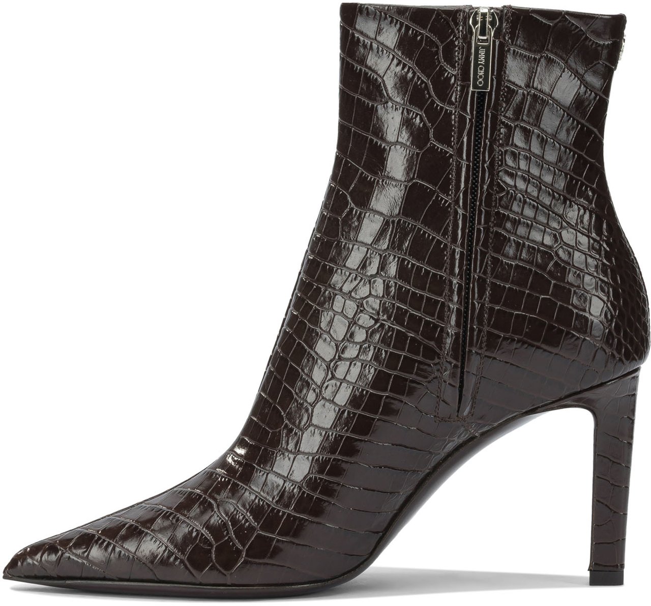 Jimmy Choo "Frankie" zippered ankle boots 85mm Bruin