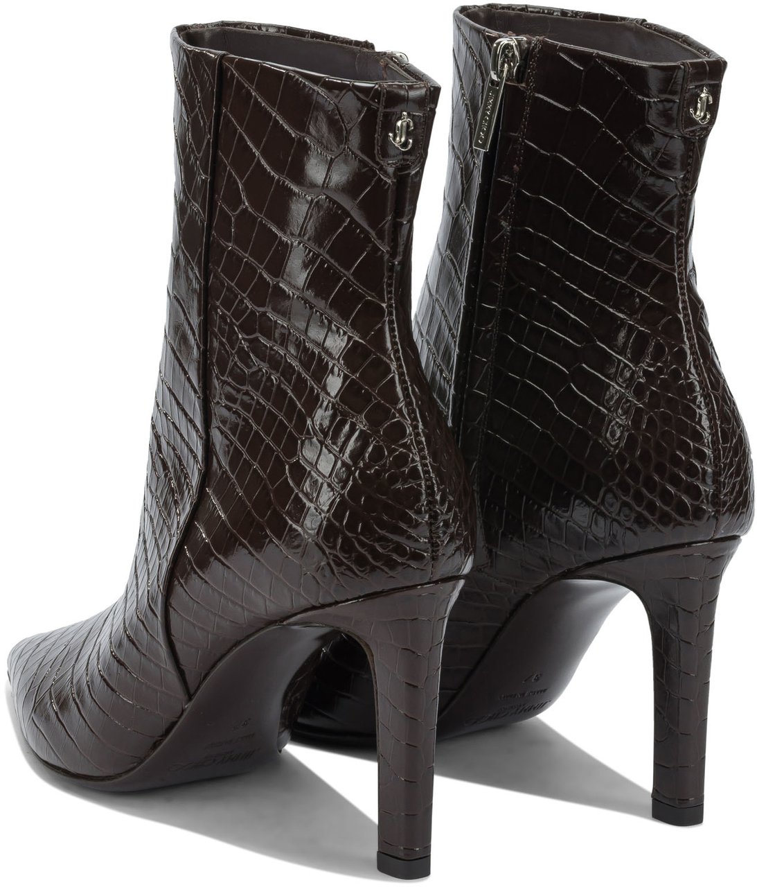 Jimmy Choo "Frankie" zippered ankle boots 85mm Bruin