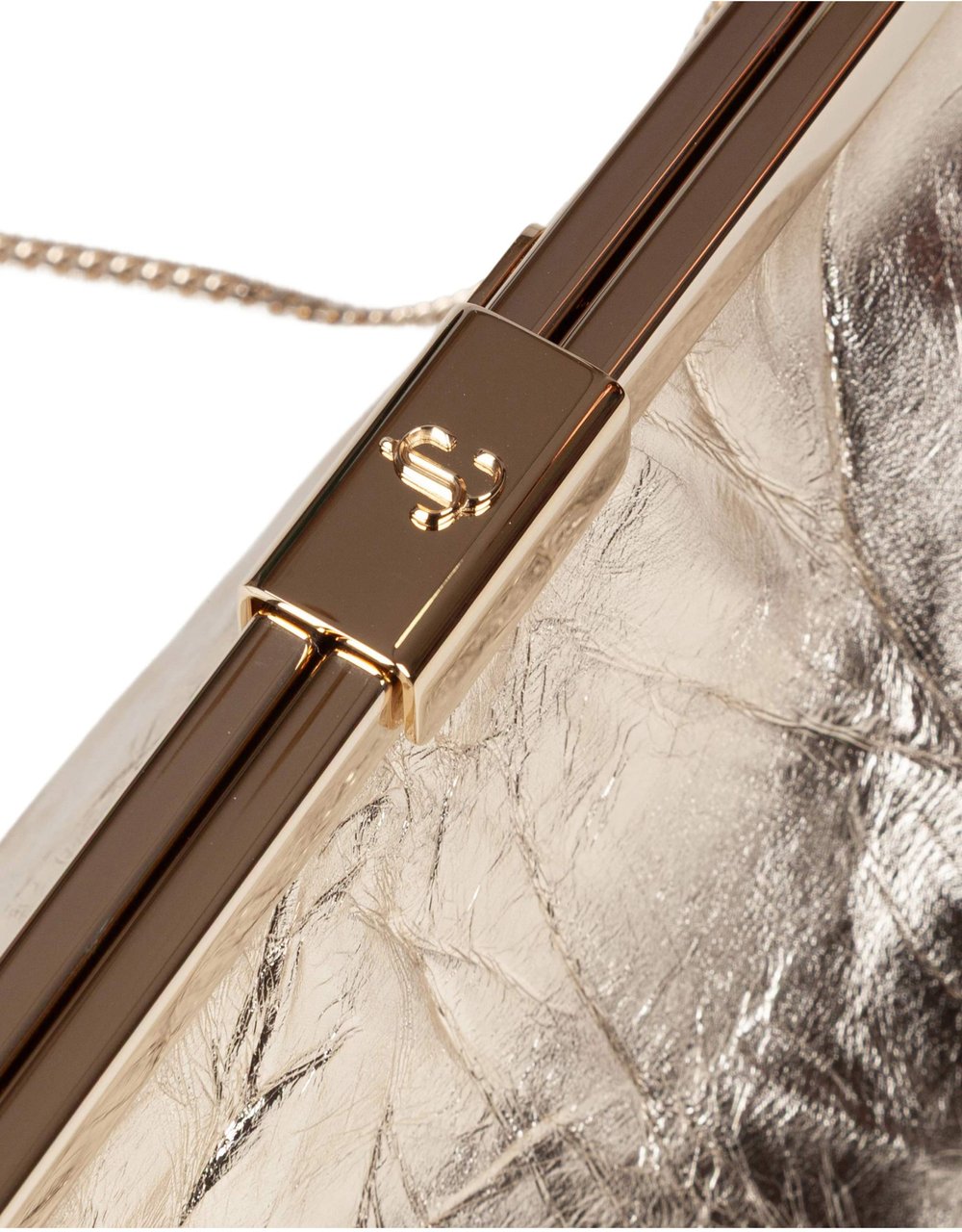 Jimmy Choo Jimmy choo ganache clutch in vintage leather, platinum color Zilver