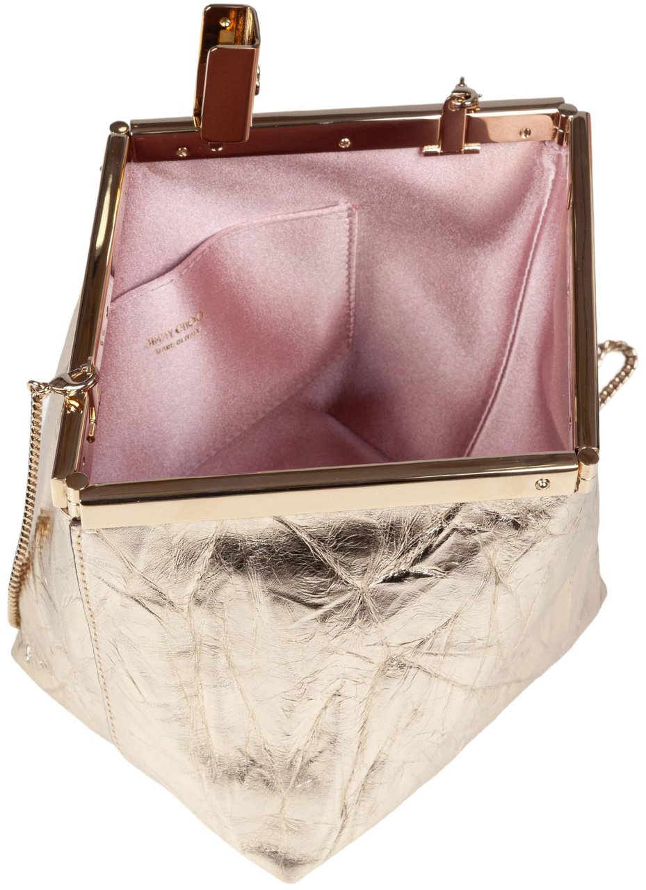 Jimmy Choo Jimmy choo ganache clutch in vintage leather, platinum color Zilver