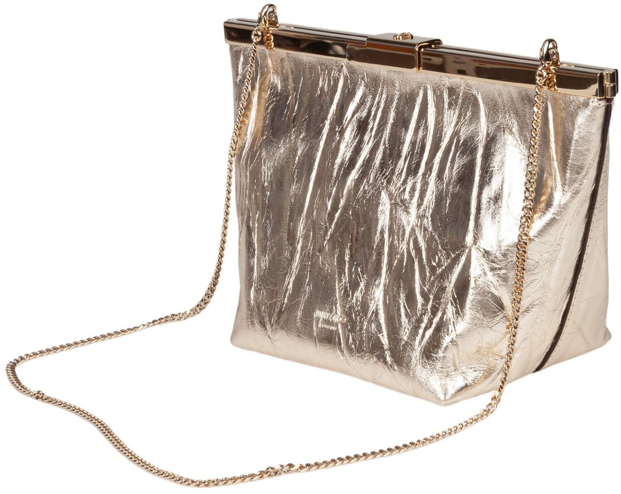 Jimmy Choo Jimmy choo ganache clutch in vintage leather, platinum color Zilver