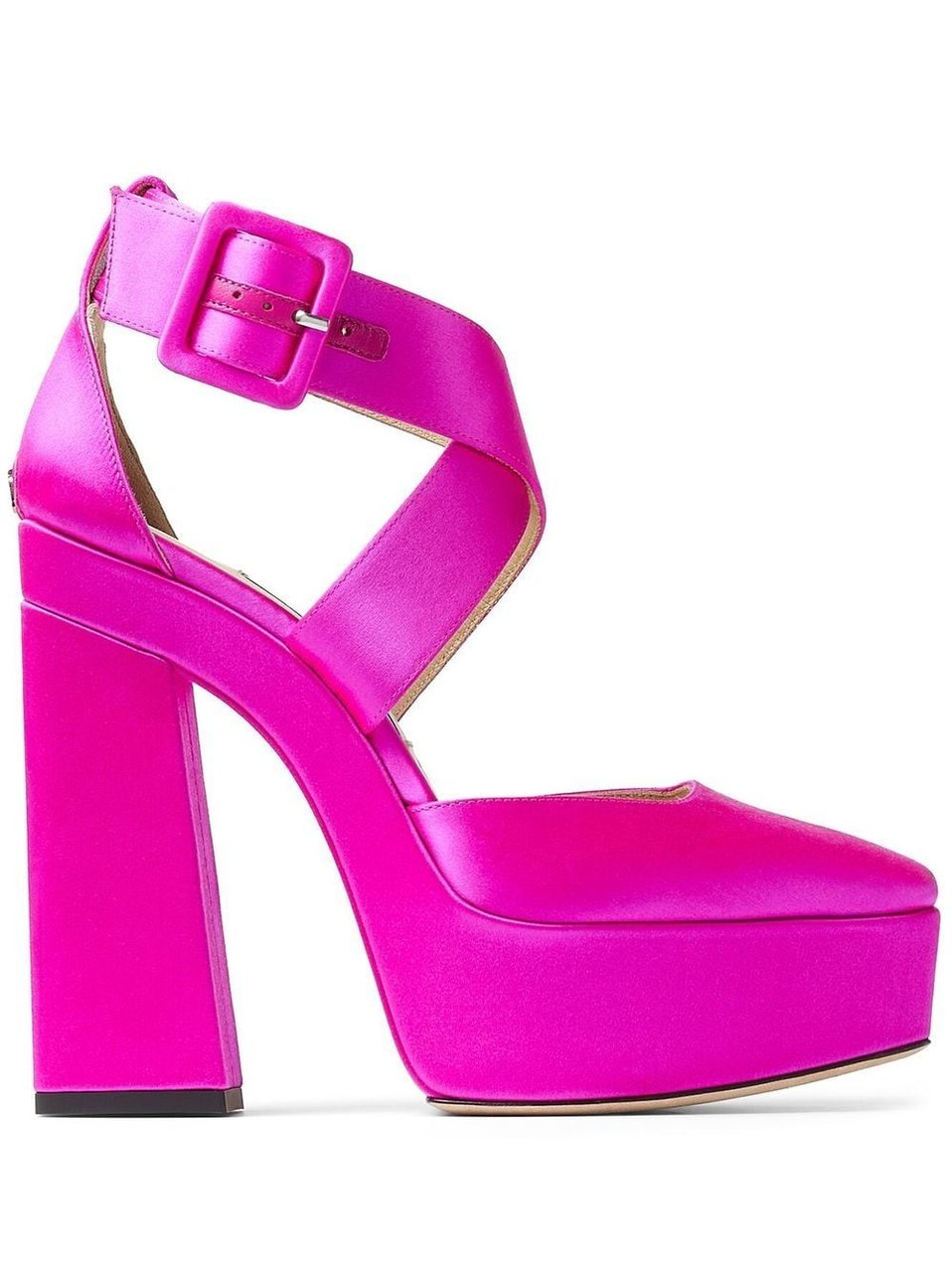 Jimmy Choo Pink Gian 140 Satin Platform Heels Roze