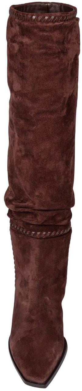 Jimmy Choo Jimmy choo hart stitch knee boot 60 in chocolate suede Bruin