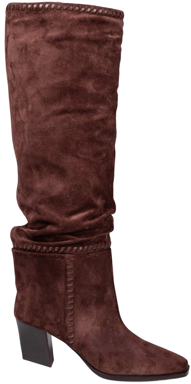 Jimmy Choo Jimmy choo hart stitch knee boot 60 in chocolate suede Bruin