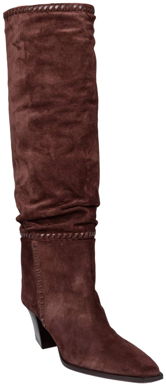 Jimmy Choo Jimmy choo hart stitch knee boot 60 in chocolate suede Bruin