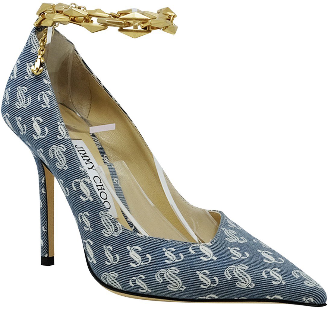 Jimmy Choo JIMMY CHOO J000159638 DENIM FABRIC DIAMOND TALURA PUMPS Blauw