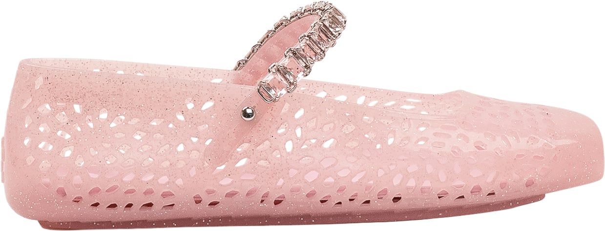 Jimmy Choo Ballerina The Jelly Traforata con Cinturino Roze