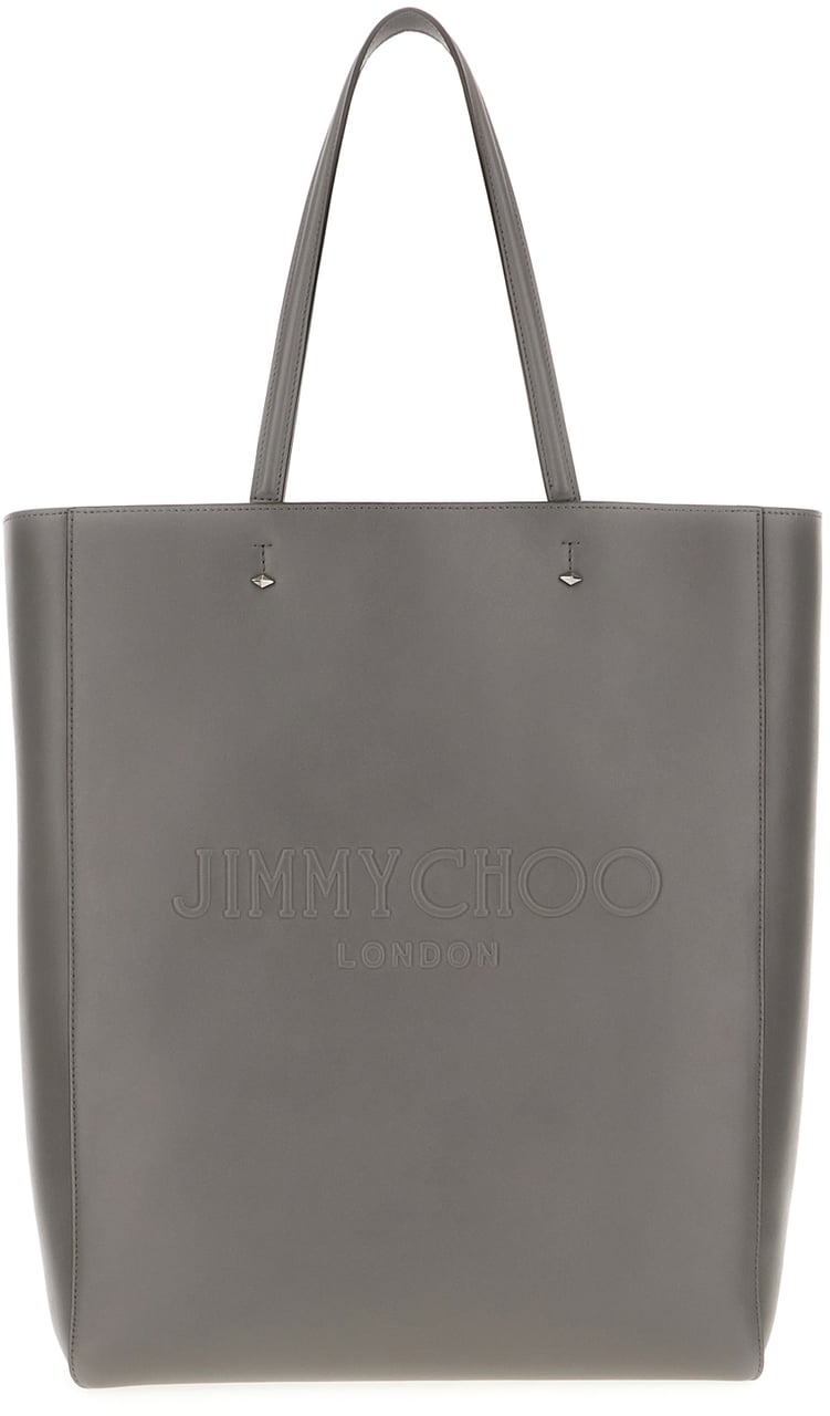 Jimmy Choo Jimmy Choo Dark grey leather large Lenny handbag Grijs