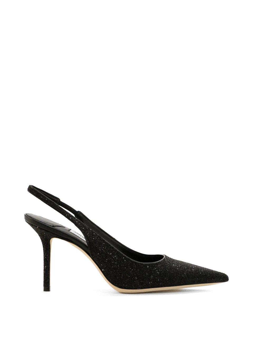 Jimmy Choo Neutral Love 85 Shimmering Slingback Heels Zwart