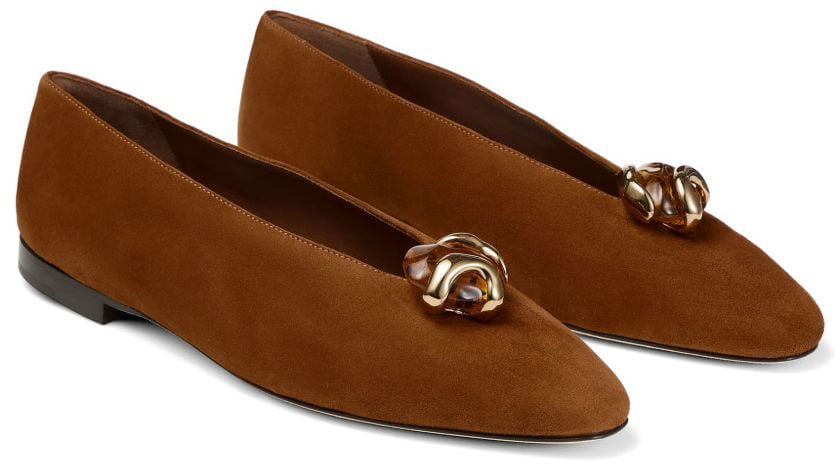 Jimmy Choo Flat Shoes Luggage Bruin