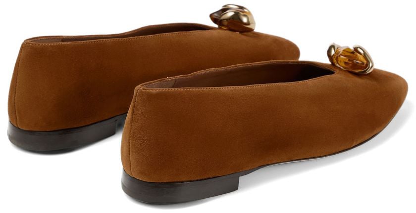 Jimmy Choo Flat Shoes Leather Brown Bruin