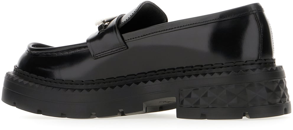 Jimmy Choo Jimmy Choo Black leather loafers Zwart