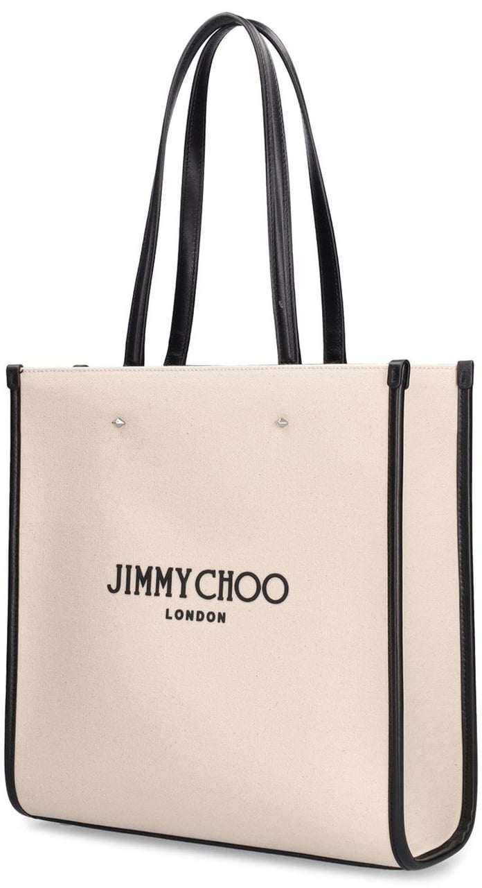 Jimmy Choo Medium Logo Tote Bag Beige