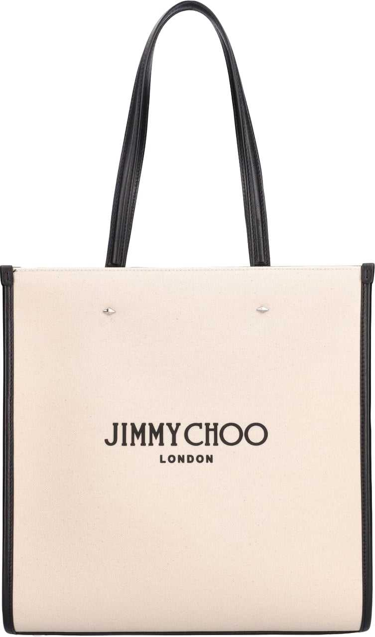 Jimmy Choo Medium Logo Tote Bag Beige