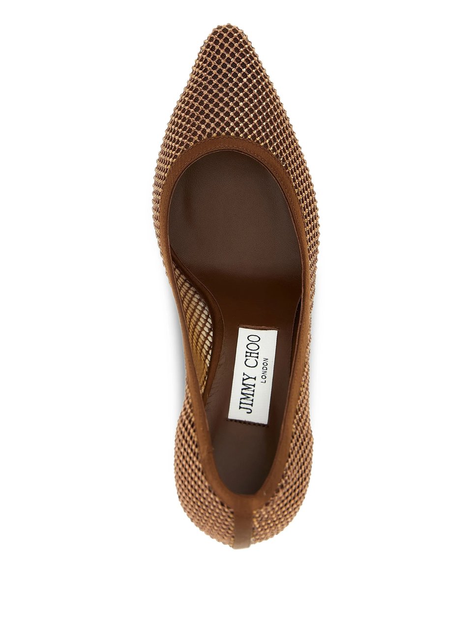 Jimmy Choo Brown Romy 85 Mesh Pointed Pumps Bruin